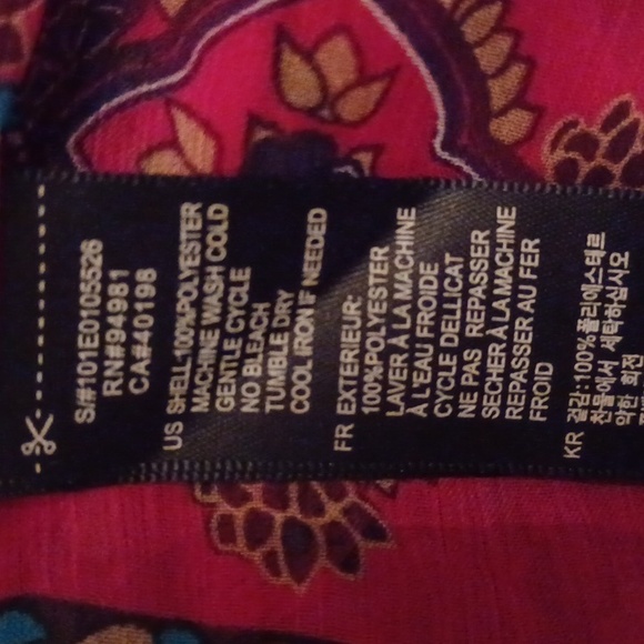 Forever 21-Sheer Multicolor Red tone color & design w/Butterfly sleeves -Sz (PS) - Picture 5 of 6